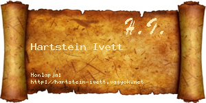 Hartstein Ivett névjegykártya